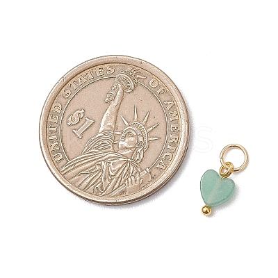 Natural Mixed Gemstone Heart Charms PALLOY-JF04905-01-1
