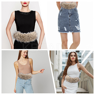 Faux Fur PU Leather Chain Belts AJEW-WH20072-55A-01-1