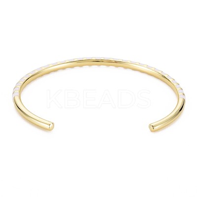 Twisted Brass Enamel Cuff Bangle BJEW-T020-02J-NF-1