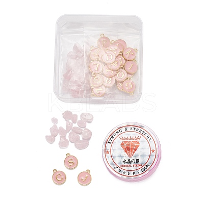 26Pcs Flat Round Initial Letter A~Z Alphabet Enamel Charms DIY-FS0001-60-1