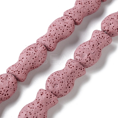 Fish Dyed Natural Lava Rock Beads Strands G-O126-01A-12-1