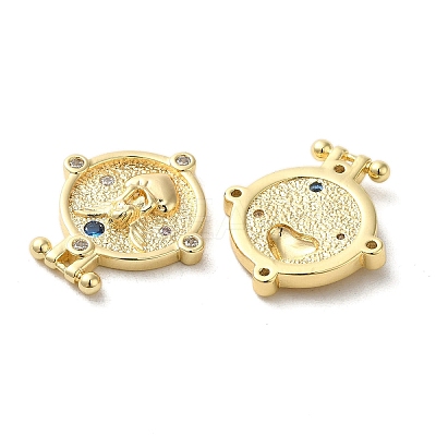 Brass Micro Pave Clear Cubic Zirconia Pendants KK-G481-07G-1