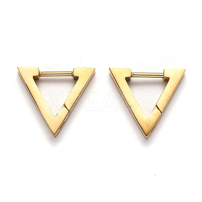 304 Stainless Steel Triangle Huggie Hoop Earrings STAS-H156-02C-G-1