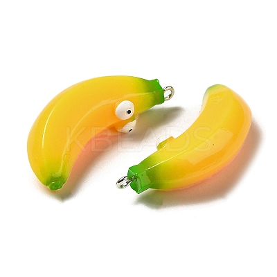 Cartoon Opaque Resin Fruit Pendants CRES-B018-01-1