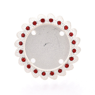 Adjustable Alloy & Iron & Rhinestone Bezel Cup Ring Base with Rotatable Tray MAK-T012-15S-1