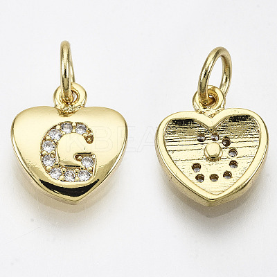 Brass Micro Pave Clear Cubic Zirconia Charms LS-KK-N227-34G-NF-1