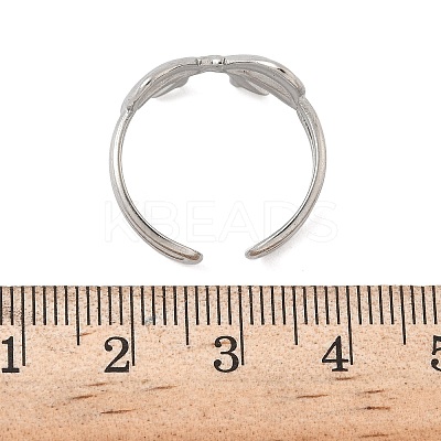 304 Stainless Steel Open Cuff Rings for Women RJEW-A079-11B-P-1