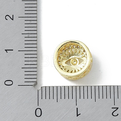 Rack Plating Brass Micro Pave Clear Cubic Zirconia Beads KK-A220-07G-1