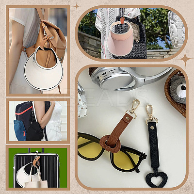 4Pcs 2 Colors Heart PU Leather Hat Clip AJEW-AR0004-87-1