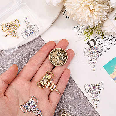 8Pcs 2 Colors Alloy Rhinestone Shoe Decoration FIND-GF0007-25-1
