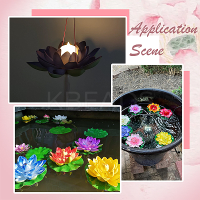 Artificial EVA Foam Lotus Leaf & Flower AJEW-SP0003-26E-1