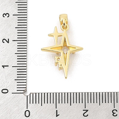 Rack Plating Brass Clear Cubic Zirconia Pendants KK-S407-02G-1