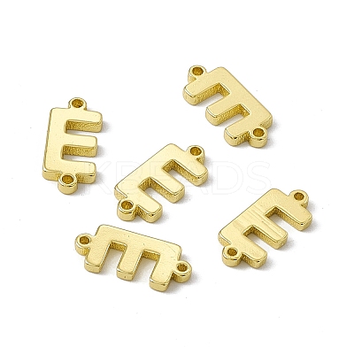 Rack Plating Brass Letter Connector Charms KK-C007-38G-E-1