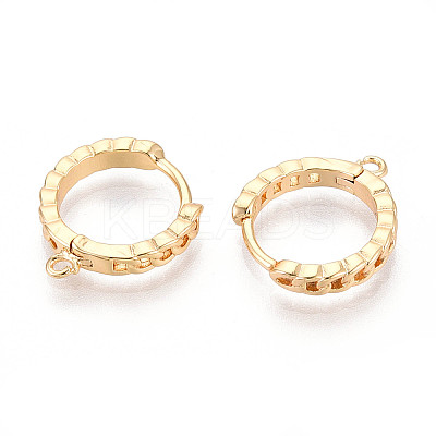 Brass Hoop Earring Findings KK-N267-34G-1