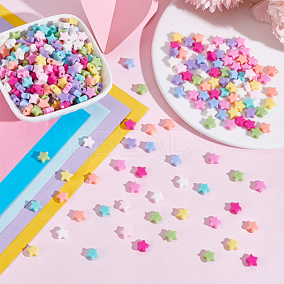 1000Pcs Opaque Acrylic Beads MACR-ME0001-02-1