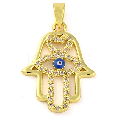 Brass Micro Pave Clear Cubic Zirconia Pendants KK-S401-01G-1