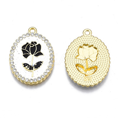 Rack Plating Alloy Enamel Pendants PALLOY-S132-337B-1