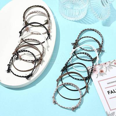 14Pcs 7 Colors Cotton Cord Bracelet Set for Men Women BJEW-FS00025-04-1