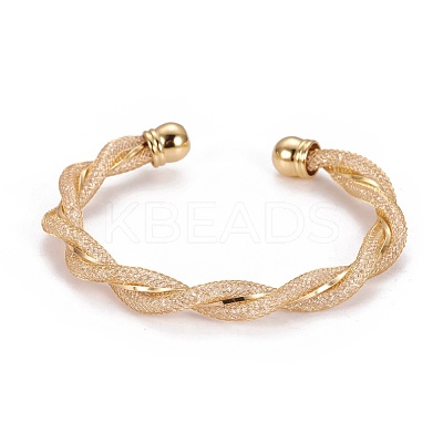 Long-Lasting Plated Brass Cuff Bangles BJEW-E370-13G-1
