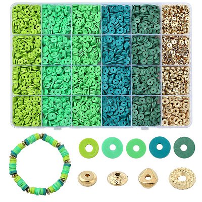 DIY Disc Polymer Clay & CCB Plastic Beads Jewelry Making Findings Kits DIY-YW0010-54C-1