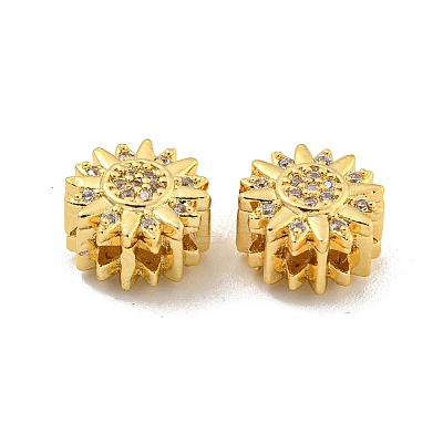 Brass Micro Pave Clear Cubic Zirconia Multi-Strand Links KK-B096-15G-1