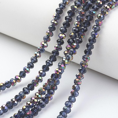 Electroplate Transparent Glass Beads Strands EGLA-A034-T4mm-R07-1