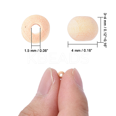 Round Unfinished Wood Beads X-WOOD-Q008-4mm-LF-1