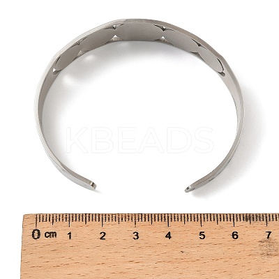 Religion 201 Stainless Steel Cuff Bangles for Women LS-BJEW-F507-02P-1