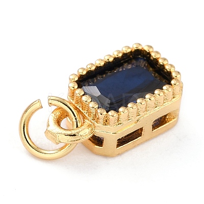 Real 18K Gold Plated Brass Inlaid Cubic Zirconia Charms X-ZIRC-L100-075G-05-1
