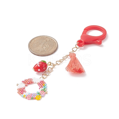 Handmade Loom Pattern Seed Beads Pendant Decorations HJEW-MZ00008-1