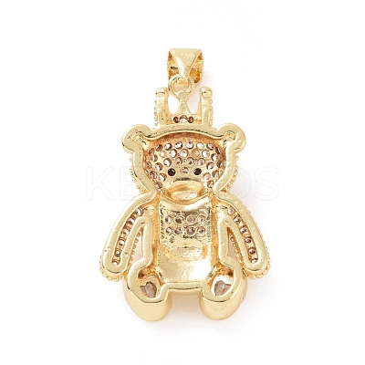 Brass Cubic Zirconia Pendants ZIRC-K089-15G-01-1