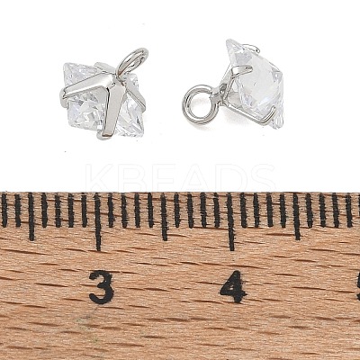 Brass Pave Cubic Zirconia Charms CU-CBABEB3-05P-02-1