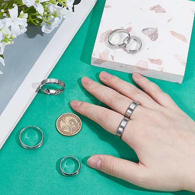 21Pcs 7 Styles Stainless Steel Finger Rings for Women RJEW-NB0001-05P-1