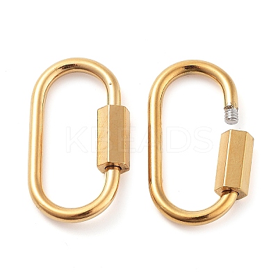PVD Vacuum Plating 304 Stainless Steel Screw Carabiner Lock Charms STAS-H107-04C-G-1