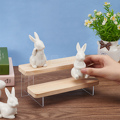 2-Tier Transparent Acrylic  Minifigures Display Risers DIY-WH0410-33B-1