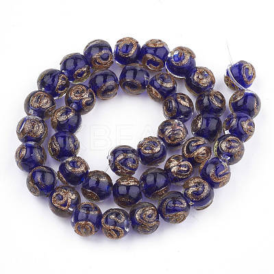 Handmade Gold Sand Lampwork Beads LAMP-T006-06C-1