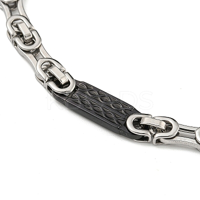 Two Tone 201 Stainless Steel Oval Link Chain Bracelet BJEW-B078-23BP-1