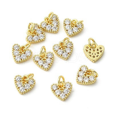 Brass Micro Pave Cubic Zirconia Pendants KK-C143-53G-1
