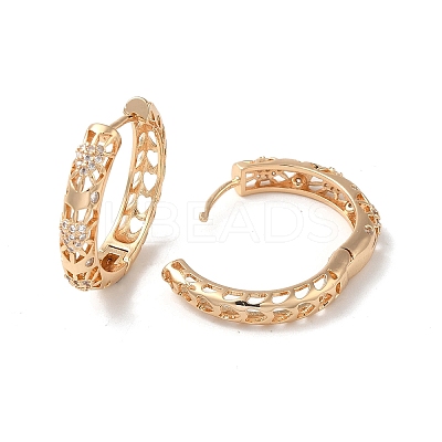 Brass Micro Pave Cubic Zirconia Hoop Earrings EJEW-M238-51KCG-1