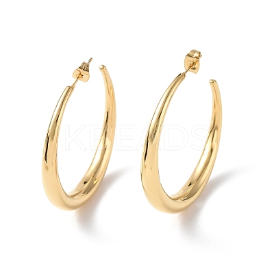 Ion Plating(IP) 304 Stainless Steel Ring Stud Earrings EJEW-G335-04G-1