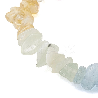 Chakra Natural & Synthetic Mixed Gemstone Chip Beads Stretch Bracelets for Women BJEW-JB13101-1