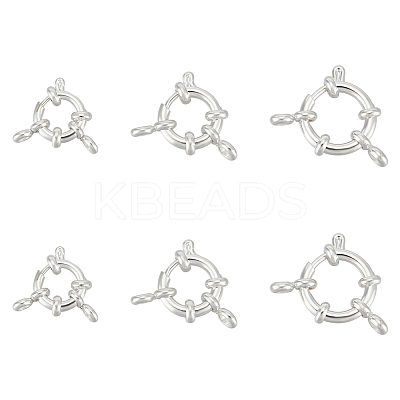 6Pcs 3 Styles 304 Stainless Steel Spring Ring Clasps FIND-UN0061-27-1
