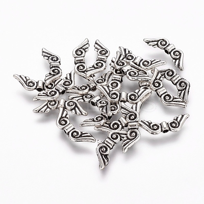 Tibetan Style Alloy Angel Wing Beads TIBEB-4999-AS-NR-1