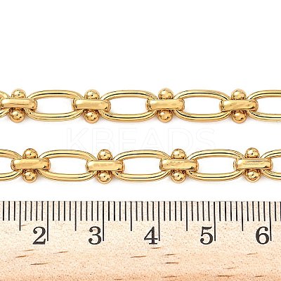 Ion Plating(IP) 304 Stainless Steel Oval Links Necklace for Women NJEW-B107-07G-03-1