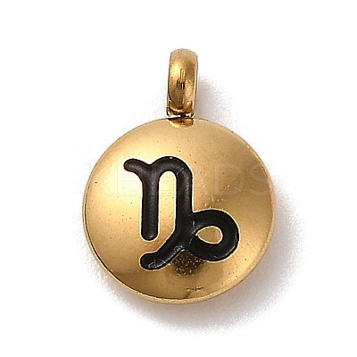304 Stainless Steel Black Enamel Charms STAS-R009-02G-05-1