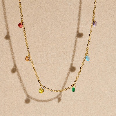 304 Stainless Steel with Flat Round Rhinestone Tassel Anklets FS-WG612B1-02-1