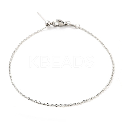 Non-Tarnish 304 Stainless Steel Add a Bead Adjustable Texture Cable Chains Bracelets for Women BJEW-M307-01D-P-1