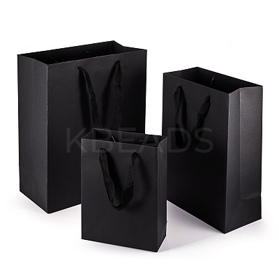 15Pcs 3 Sizes Rectangle Paper Gift Storage Tote Bags with Handle ABAG-TA0001-73B-1