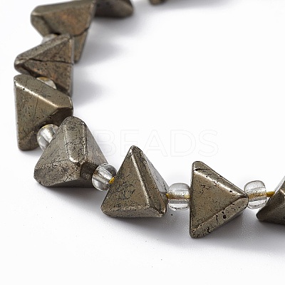 Natural Pyrite Beads Strands G-E590-04-1