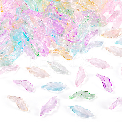 175G 5 Colors Baking Paint Transparent Glass Pendants DGLA-TA0001-40-1